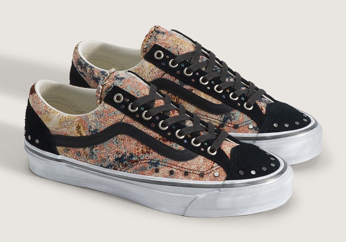 Riveted Floral Skate Sneakers