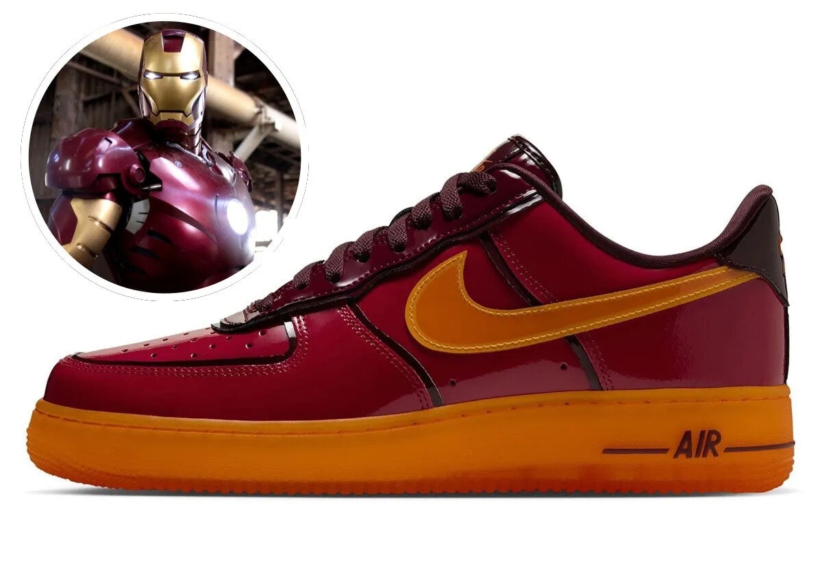 Comic-Outlined Patent Sneakers: Nike Gives Air Force 1 An Iron Man ...