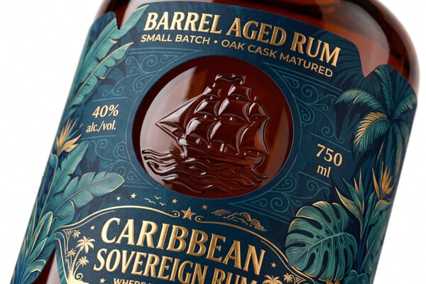 Intricately Cut Rum Bottles