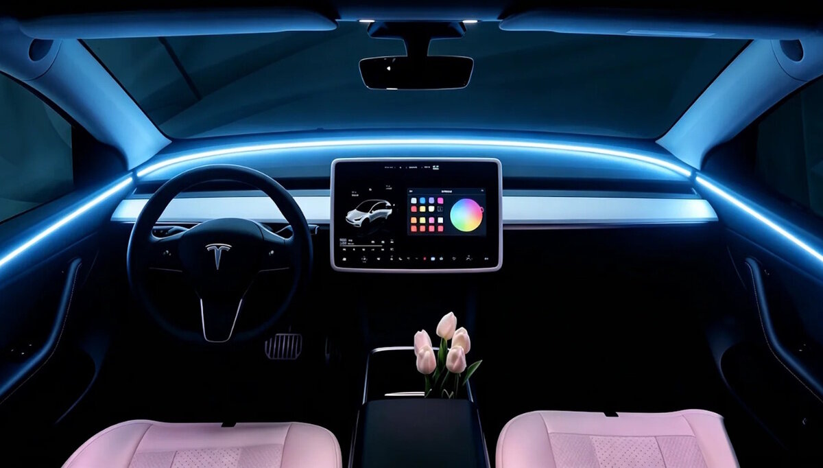 Electric Car Cabin Lighting: Star Ring Brings 360-Degree Tesla Ambient ...