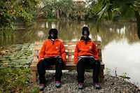 Safety-Orange Knit Sweaters Image 1