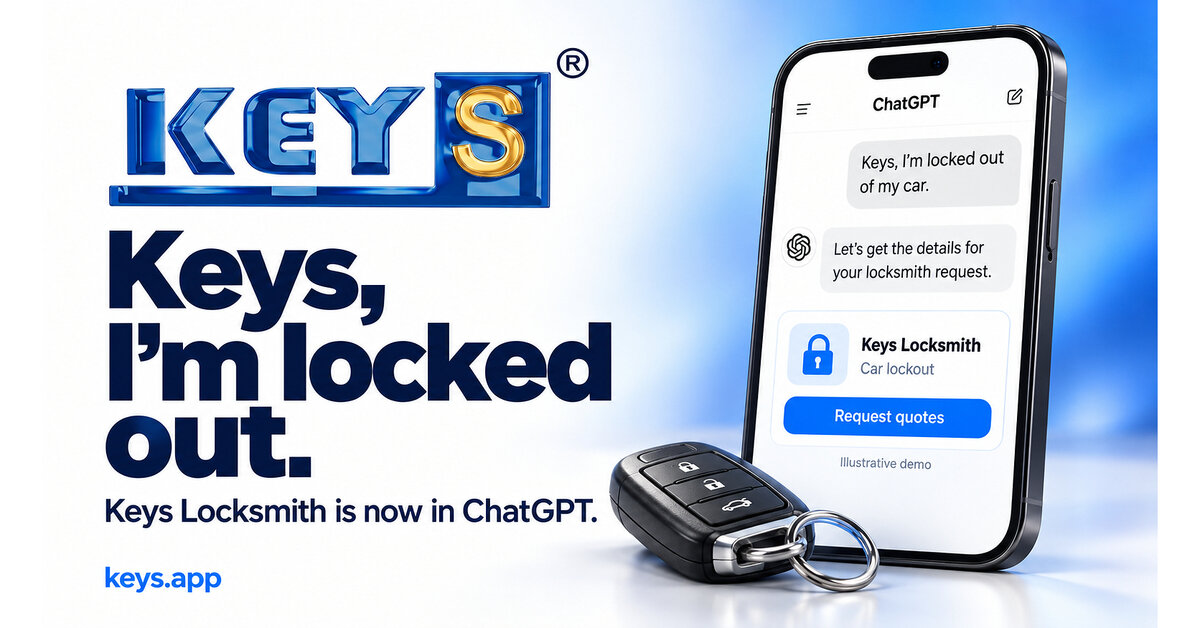 AI Locksmith Requests: Keys Brings Keys Locksmith to ChatGPT | Trend Hunter