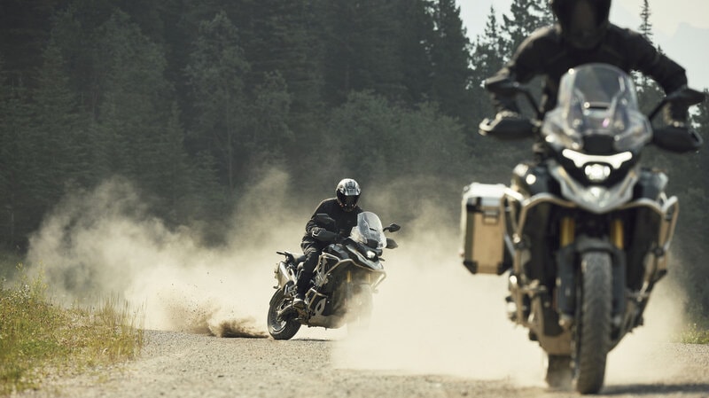 Self-Lowering Adventure Motorcycles