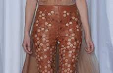 Laser Cut Leather Pants