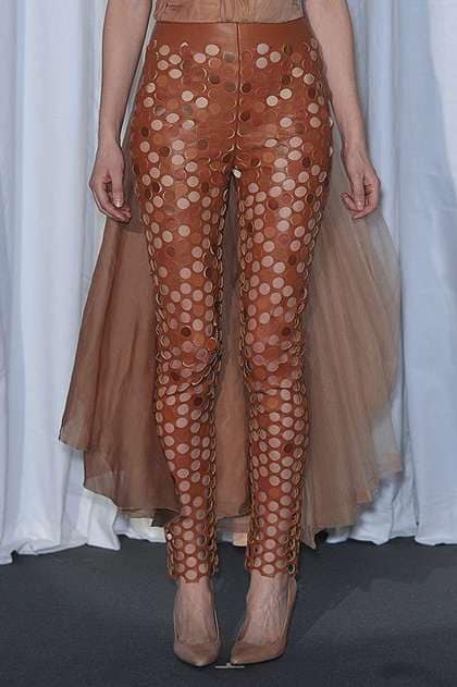 Laser Cut Leather Pants