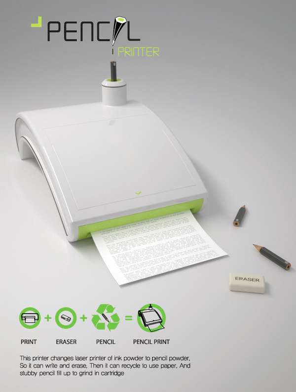 Stubby Printers: The Pencil Printer by Hoyoung Lee Replaces Ink With ...