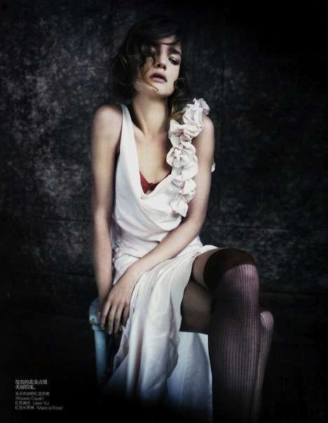 Pale Ruffled Dresses