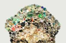 Recycled Button Portraits