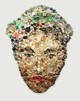 Recycled Button Portraits