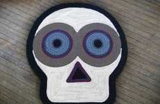 Knitted Skull Rugs