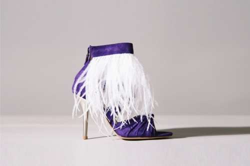 Purple Ostrich Booties