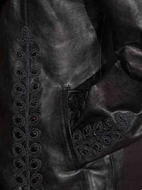 Amber-Embedded Leather Jackets Image 4