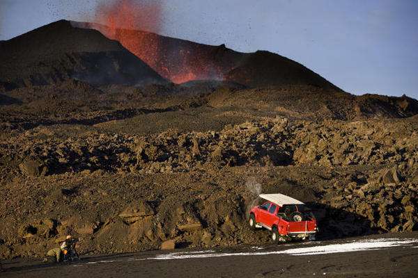 Erupted Volcano Driving