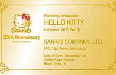Gold Hello Kitty Business Cards