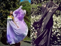 Diaphanous Black Gowns Image 3