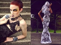 Diaphanous Black Gowns Image 4