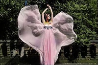 Diaphanous Black Gowns Image 8