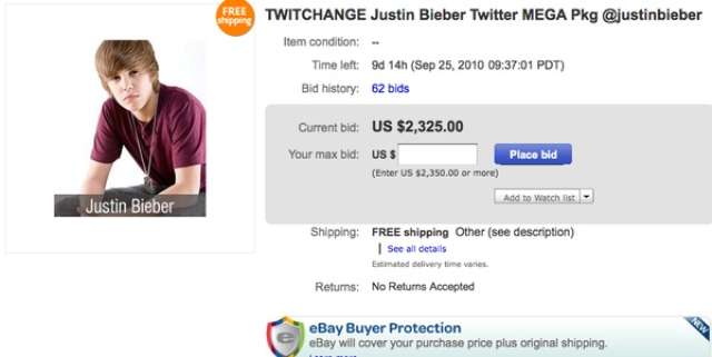 Auctioning off Twitter Followers