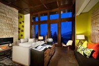 Glowing Mountainside Houses Image 4