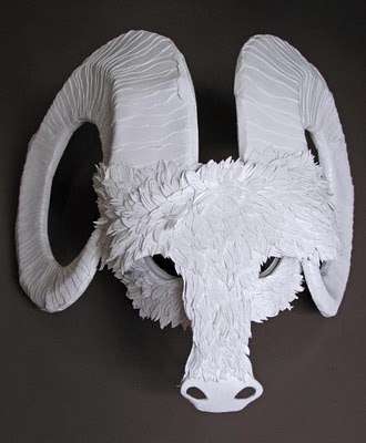 Paper Animal Mask Sculptures