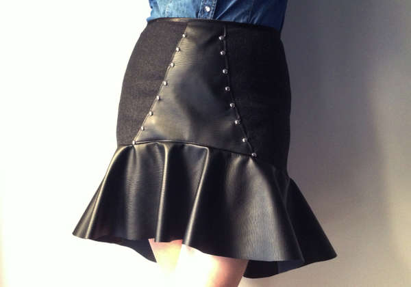 DIY Leather Studded Skirts