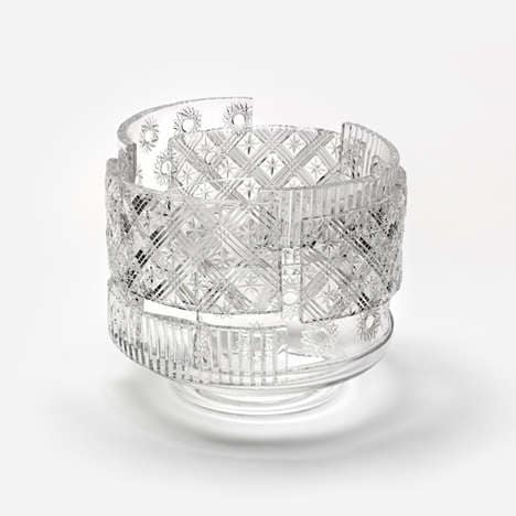Artistically Layered Glass Vases