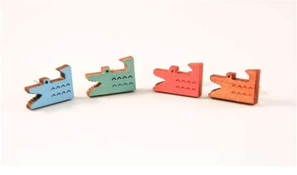 8-Bit Crocodile Earrings