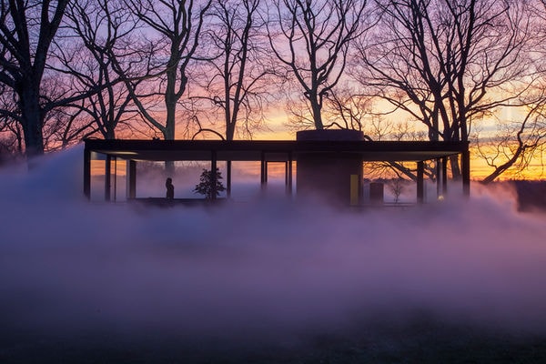 Hazy Picturesque Glass Homes