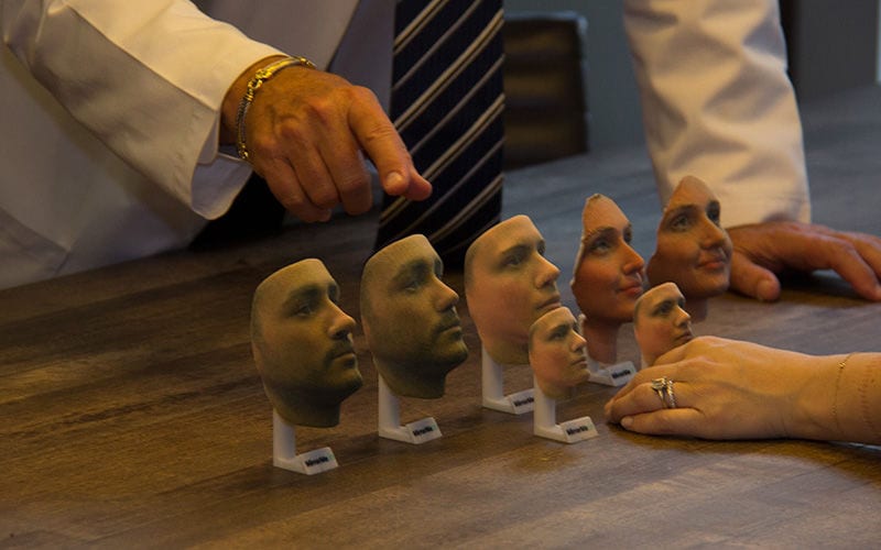 Replica 3D-Printed Faces