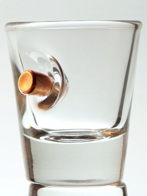 Bullet-Embedded Shot Glasses