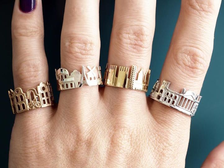 Cityscape-Inspired Rings