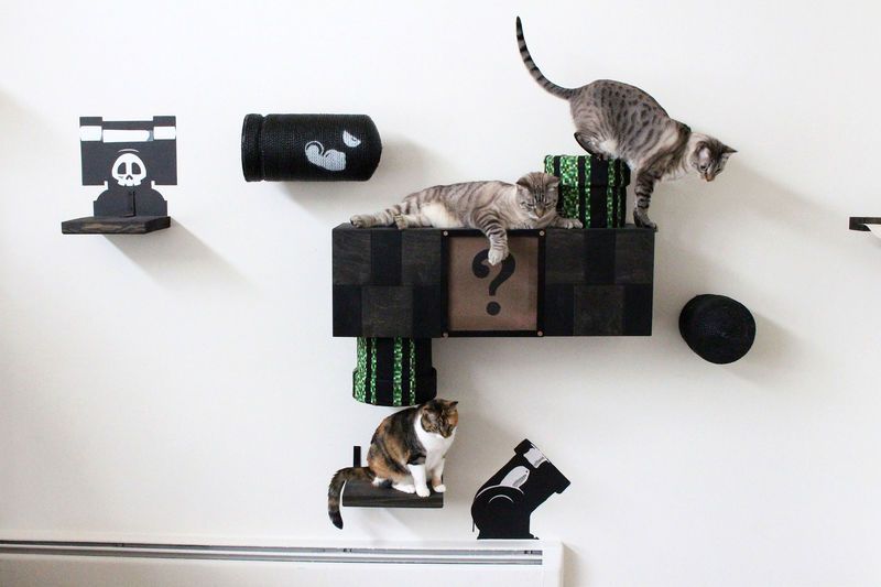 Arcade-Themed Cat Decor