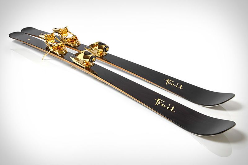 Luxurious Gold-Plated Skis