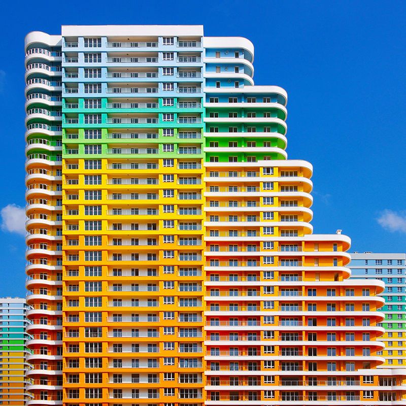 Kaleidoscopic Rainbow Buildings