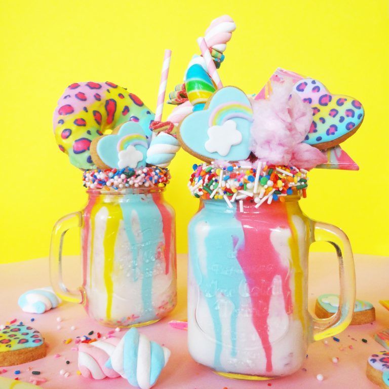 Whimsical Rainbow Milkshakes