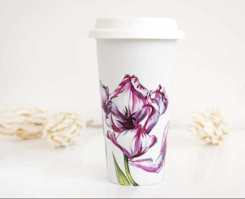 Elegant Floral Coffee Cups