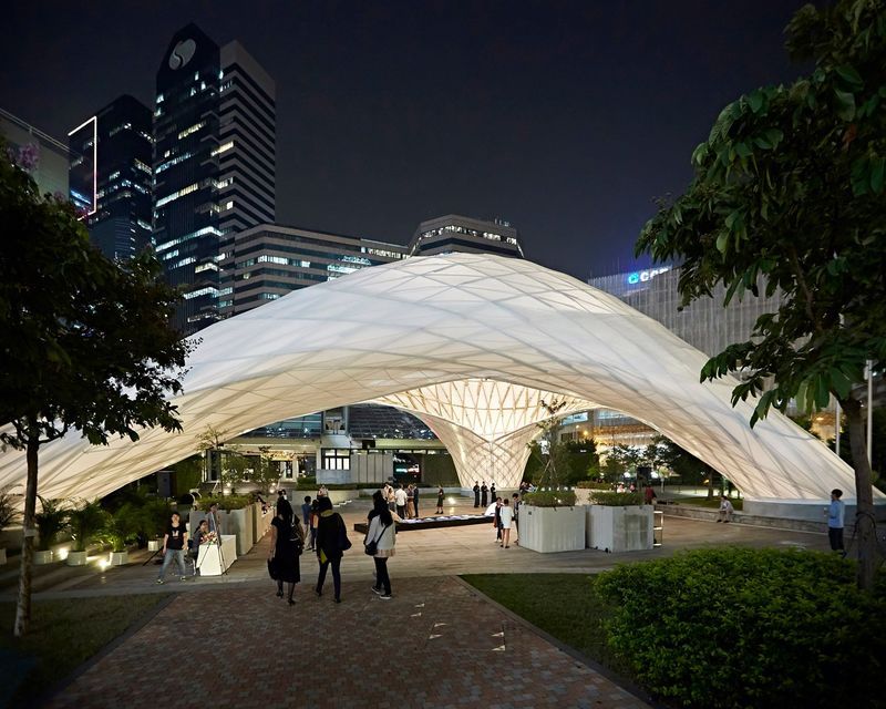 Arched Translucent Bamboo Pavilions