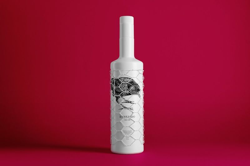 Mesh-Covered Gin Bottles