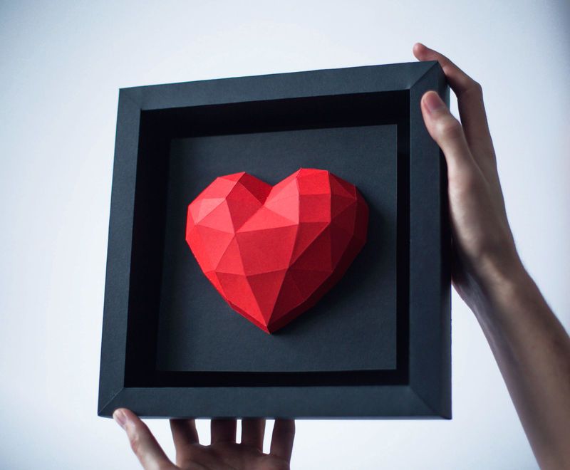 Framed Origami Hearts