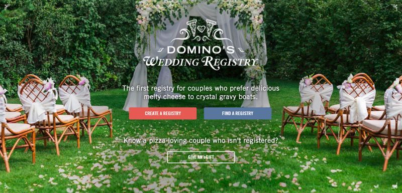 Pizza Chain Wedding Registries