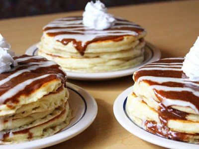 Stacked Cinnamon Roll Pancakes