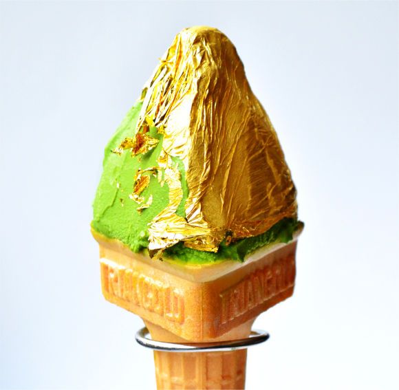 Gold Leaf Gelato Cones