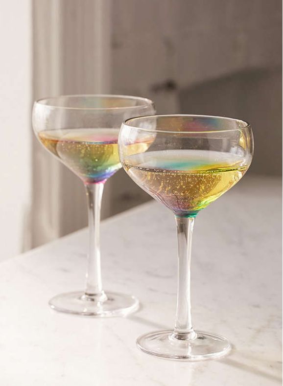 Rainbow Coupe Glasses