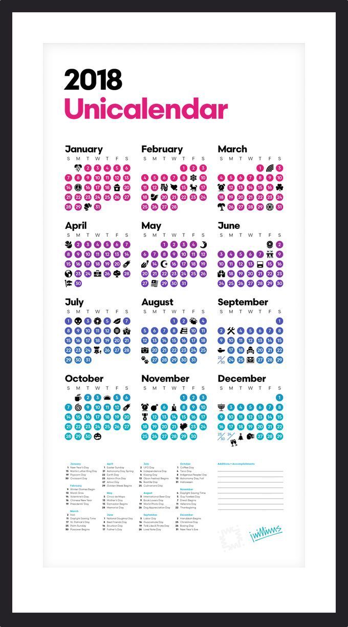 Simplified Emoji Calendars