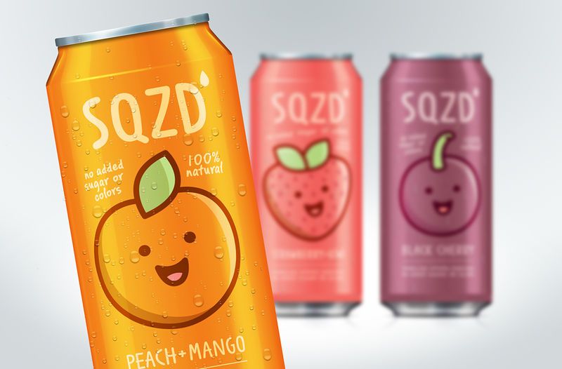 Conceptual Fruit Juice Cans