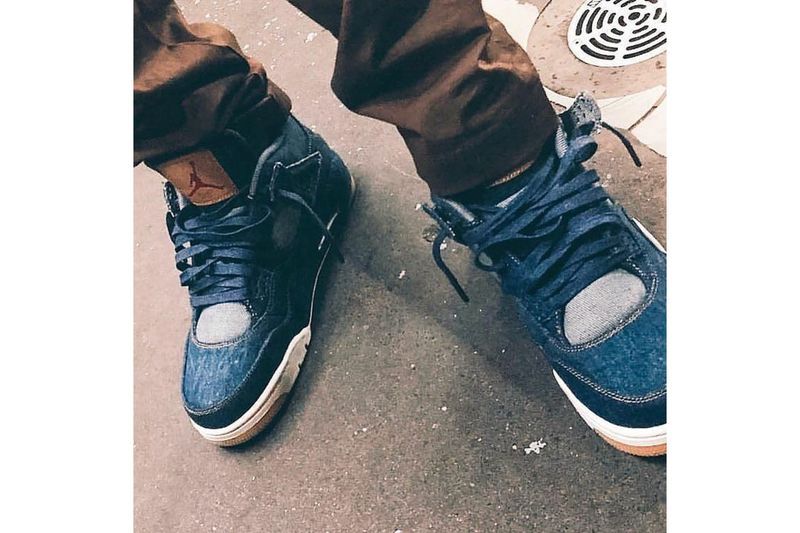 Co-Branded Denim Basketball Sneakers