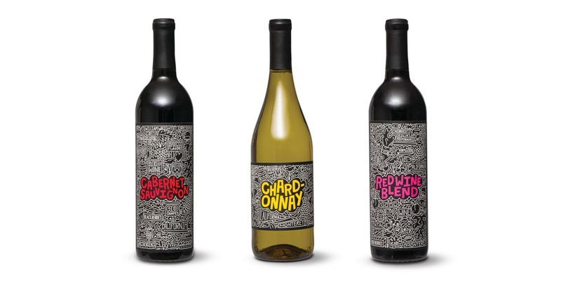 Text Mural Wine Labels