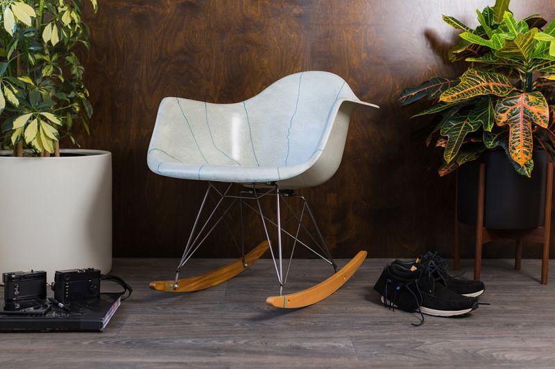 String-Patterned Rocking Chairs