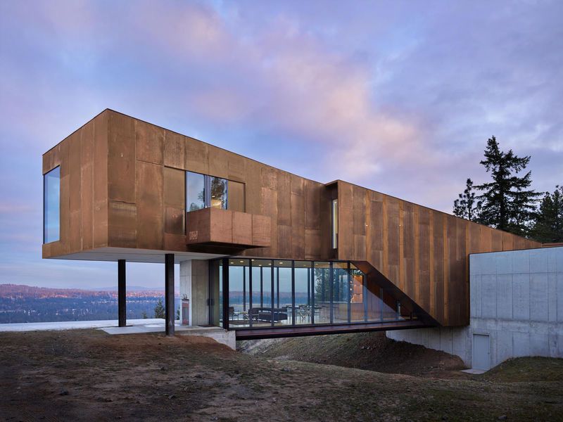 Rusted Cantilevered Homes