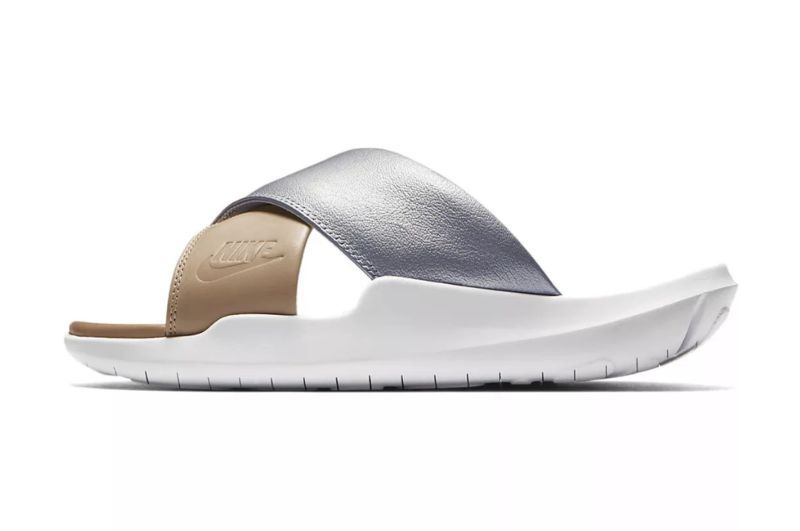 Metallic Slip On Sandals Benassi Future Cross